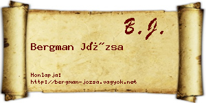 Bergman Józsa névjegykártya